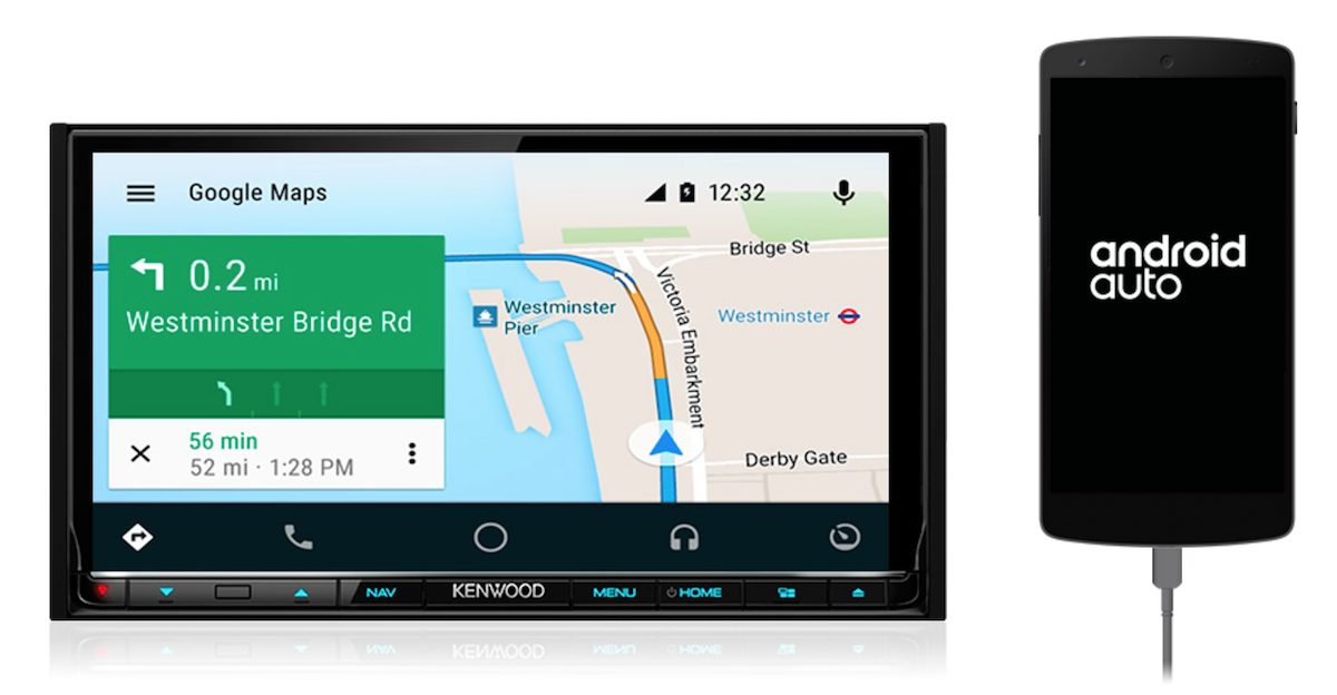 автомагнитола Kenwood DDX-9717BTS поддерживает Apple CarPlay и  Android Auto